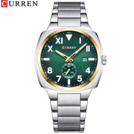 Curren Men's Silver Green Watch