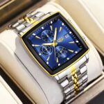 LIGE 8935 Square Chronograph Watch