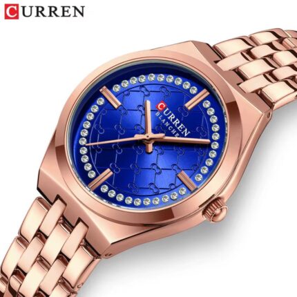 CURREN Royal Blue Rose Gold Ladies Watch