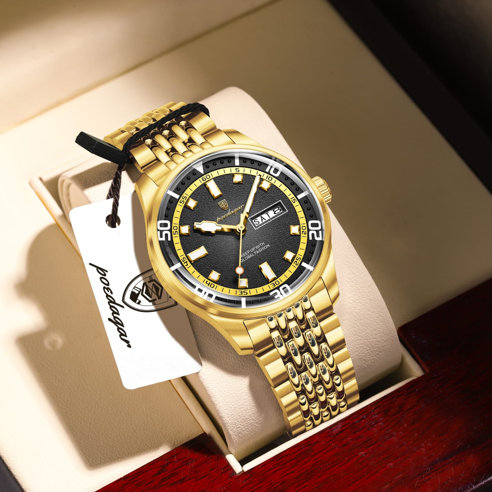 WhatsApp Image 2026-08-21 at 17.32.30 Poedagar Men's Gold Stainless Steel Watch