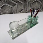 Crystal Glass Executive Desk Organizer Set — Executive Edition - Image 3
