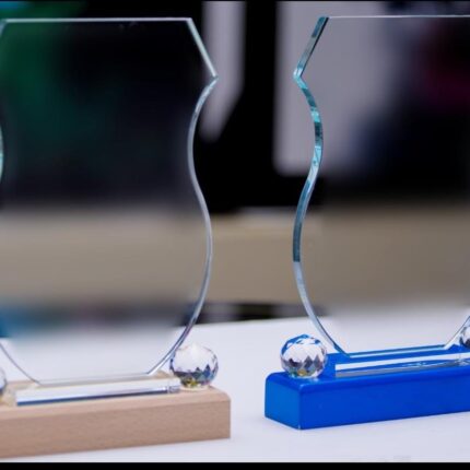 Crystal Trophy Award Plaque