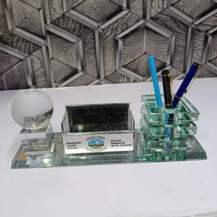Regional Youth Forum Glass Desk Organizer