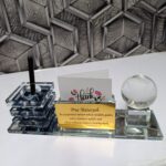 Crystal Glass Desk Organizer