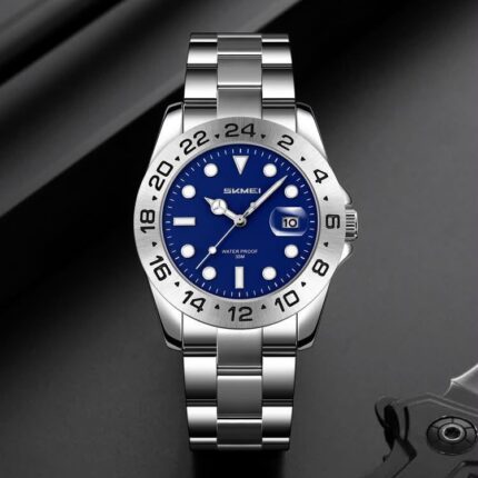 SKMEI Silver Blue Quartz Watch