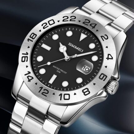 SKMEI Silver Stainless Steel Quartz Watch