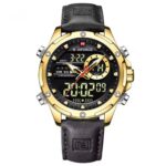 NAVIFORCE Gold Black Dual Display Watch