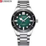 CURREN Silver Green Quartz Watch