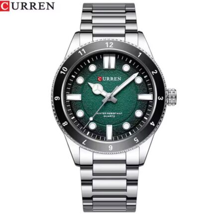 CURREN Silver Green Quartz Watch