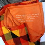 Personalized Orange Maasai Fleece Blanket