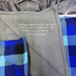 Personalized Grey Blue Maasai Fleece Blanket