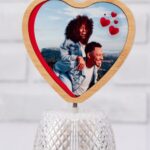 personalized rotating heart photo lamp