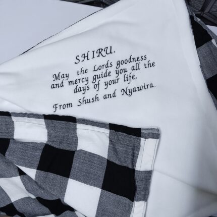 Custom embroidered Maasai fleece blanket