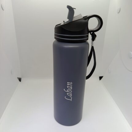 Personalized Grey Water Bottle