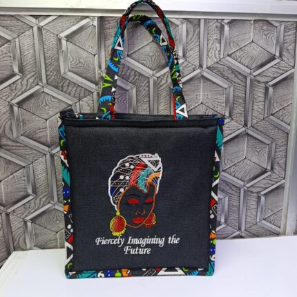 African Print Canvas Tote Bag