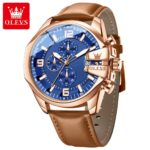 OLEVS blue chronograph watch