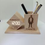 Custom Photo Engraved Wooden Desk Clock