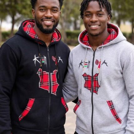 Kenya Buffalo Check Zip Hoodie