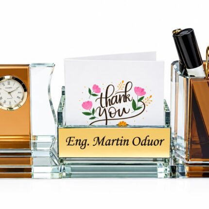 Personalized Crystal Desk Organizer