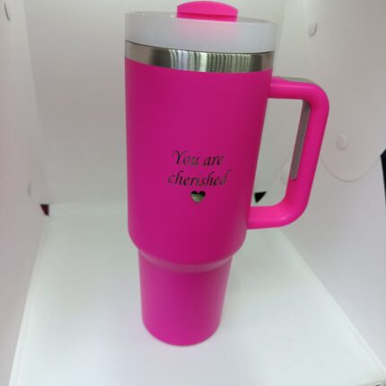 Pink Engraved Stanley Mug