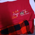 Red Embroidered Heavy Fleece Blanket