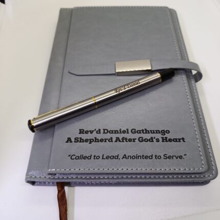 branded notebook and pen set