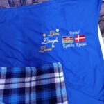 custom blue Maasai fleece blanket