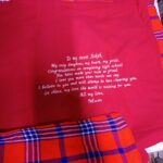 personalized red Maasai blanket