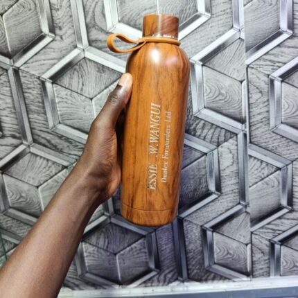 wooden plating thermo flask